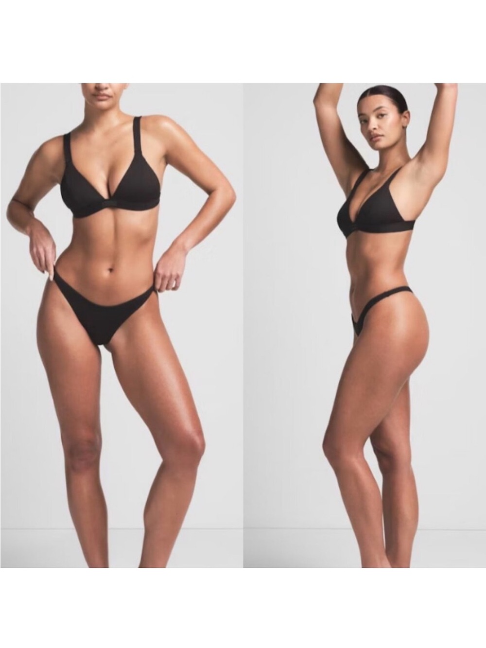 SKIMS Thong Bikini Bottoms NWT in Onyx Black 4X